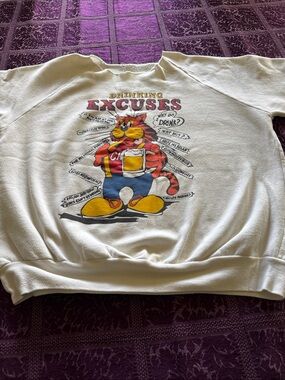 White Graphic 'Drinking Excuses' Men's Sweatshirt